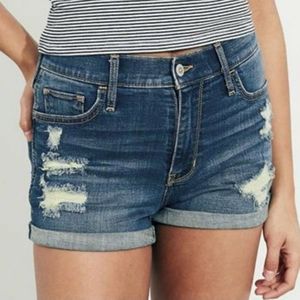 Hollister Advanced Stretch Distressed Shorts EUC sz 0/24